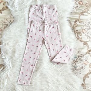 Old Navy Girls Full Length Floral Pink Leggings 4
